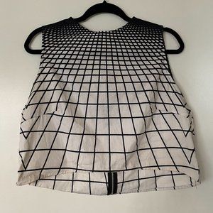 Geometric Structured Motel Rocks Crop Top